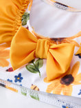 Load image into Gallery viewer, Sunflower Print Ruffle Strap Girl Two Piece Swimsuit