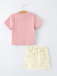Load image into Gallery viewer, Flower Letter Girl Short Sleeve Top Denim Skirt Set