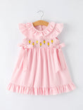 Load image into Gallery viewer, Back to School Pencil Plaid Girls Smocked Ruffle Collar Dress