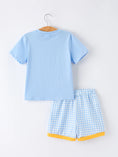 Load image into Gallery viewer, Back to School Pencil Boys Set Applique Plaid Shorts