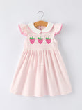 Load image into Gallery viewer, Strawberry Girl Dress Ruffle Peter Pan Collar