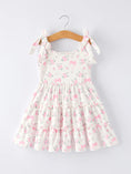Load image into Gallery viewer, Floral Bow Girl Ruffle Dress