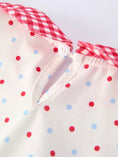 Load image into Gallery viewer, 4th of July Dot Girls Dress Bow Ruffle Peter Pan Collar