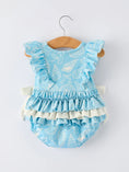 Load image into Gallery viewer, Spring Ocean Girls Romper Bow Ruffle