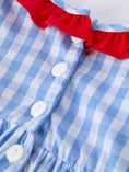 Load image into Gallery viewer, 4th of july Plaid Smocking Girls Bloomer Set