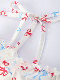 Load image into Gallery viewer, 4th of July Bow Print Girls Dress One Shoulder Ruffle