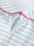 Load image into Gallery viewer, 4th of July Stripe Girls Dress Bow Peter Pan Collar