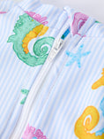 Load image into Gallery viewer, Summer Seahorse Print Girl Long Sleeve Ruffle One Piece Swimsuit