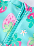 Load image into Gallery viewer, Summer Strawberry Print Girl Long Sleeve Ruffle One Piece Swimsuit