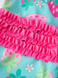 Load image into Gallery viewer, Summer Strawberry Print Girl Long Sleeve Ruffle One Piece Swimsuit