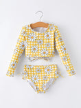 Load image into Gallery viewer, Summer Daisy Plaid Girls Two Piece Swim Set