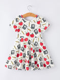 Load image into Gallery viewer, Back to School Apple Pencil Print Girls Dress