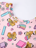 Load image into Gallery viewer, Back to School Print Girls Dress Short Sleeve