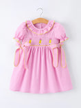 Load image into Gallery viewer, Back To School Plaid Girls Dress Smocked Puff Sleeve Bow