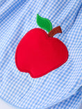 Load image into Gallery viewer, Back To School Apple Applique Plaid Girls Dress Smocked