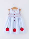 Load image into Gallery viewer, Girls Back To School Apple Twirl Dress Smocked