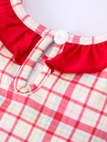 Load image into Gallery viewer, Back To School School Bus Embroidery Plaid Girls Set Ruffle Bow