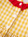 Load image into Gallery viewer, Back To School Supply Plaid Girls Dress Ruffle Collar Bow