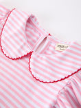 Load image into Gallery viewer, Girls Back To School Apple Applique Twirl Dress Ruffle Petal Collar