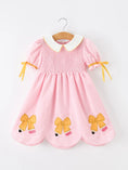 Load image into Gallery viewer, Girls Back To School Pencil Twirl Dress Bow Applique Smocked