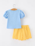 Load image into Gallery viewer, Girls Back To School Crayon Applique Top Shorts Set