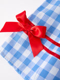 Load image into Gallery viewer, Girls 4th of July Plaid Twirl Dress Bow Embroidery Petals Collar