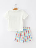Load image into Gallery viewer, Boys Back To School Dog Plaid Short Set Applique