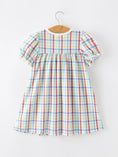 Load image into Gallery viewer, Girls Back To School Dog Plaid Twirl Dress