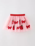Load image into Gallery viewer, Back To School Apple Bow Girls Skirt Tulle Sequin Applique