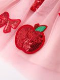Load image into Gallery viewer, Back To School Apple Bow Girls Skirt Tulle Sequin Applique
