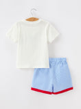 Load image into Gallery viewer, Back To School Apple Pencil Embroidery Boy Top Shorts Set