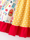 Load image into Gallery viewer, Girls Back To School Pencil Twirl Dress Ruffle Patchwork