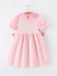 Load image into Gallery viewer, Back To School Girls Striped lapels Bow Dress