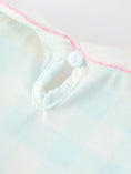 Load image into Gallery viewer, Spring Plaid Bow Girls Romper Smocked Petals Collar Puff Sleeve