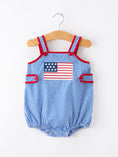 Load image into Gallery viewer, 4th of July Flag Chenille Baby Girl Romper Plaid