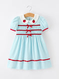 Load image into Gallery viewer, Back to School Apple Applique Girls Dress Petals Collar Bow