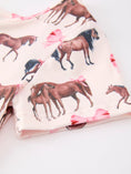 Load image into Gallery viewer, Girls Western Horse Print Twirl Dress Short Sleeve