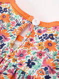 Load image into Gallery viewer, Orange Floral Bow Petals Collar Girls Romper