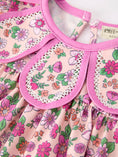 Load image into Gallery viewer, Pink Floral Bow Petals Collar Girls Romper