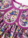 Load image into Gallery viewer, Purple Floral Bow Petals Collar Girls Dress