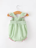 Load image into Gallery viewer, Western Boots Cactus Girls Romper Stripe Ruffle Strap