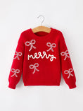 Load image into Gallery viewer, Mom and Me Winter Christmas Red "merry" Pullover Sweater