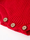 Load image into Gallery viewer, Red Christmas Girls “merry” Knit Baby Romper