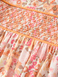 Load image into Gallery viewer, Peach Bow Smocked Floral Girl Dress