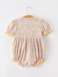 Load image into Gallery viewer, Yellow Bow Smocked Floral Baby Bubble