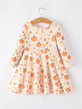 Load image into Gallery viewer, Halloween Thanksgiving Pumpkin Girls Dress Long Sleeve