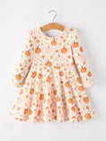 Load image into Gallery viewer, Halloween Thanksgiving Pumpkin Girls Dress Long Sleeve