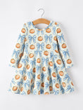 Load image into Gallery viewer, Halloween Thanksgiving Pumpkin Bow Girls Dress Long Sleeve