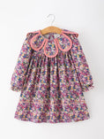 Load image into Gallery viewer, Pink Floral Petals Collar Girl Dress