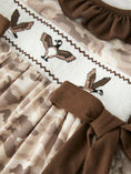 Load image into Gallery viewer, Duck Smocked Camo Girl Dress Bow Detail